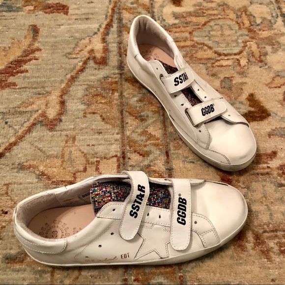 golden goose velcro sneakers